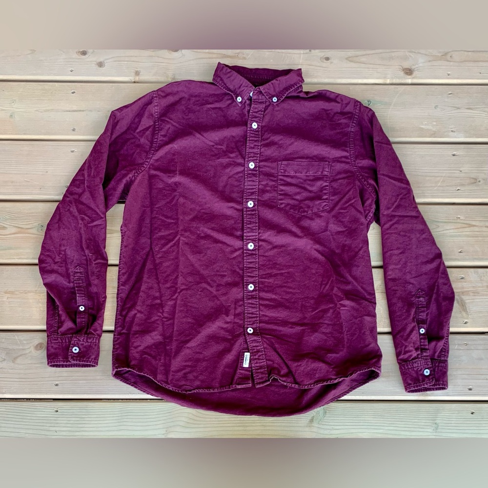 Slim Fit Burgundy Dress Shirt